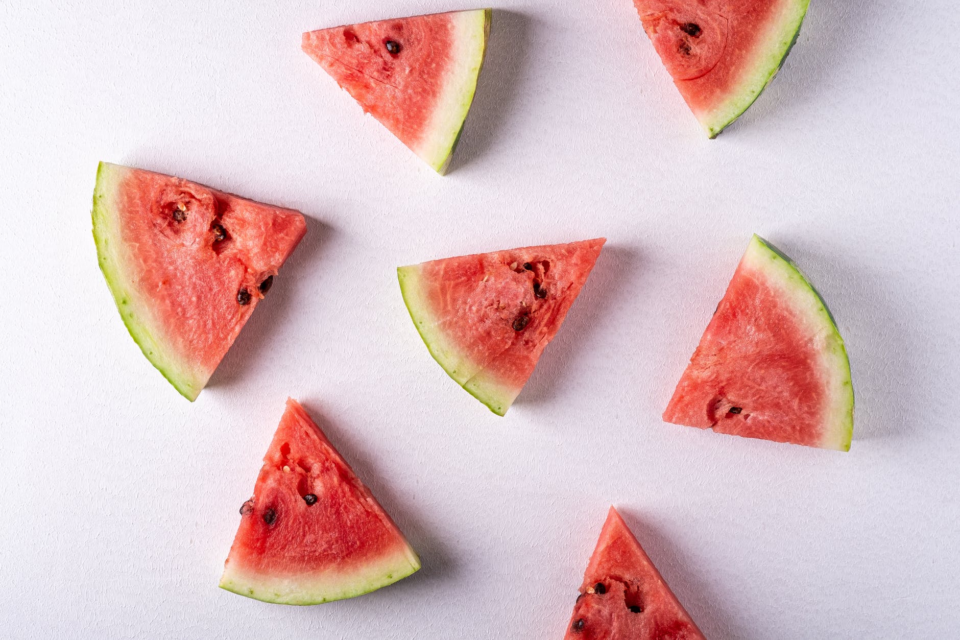 top view photo of sliced watermelons