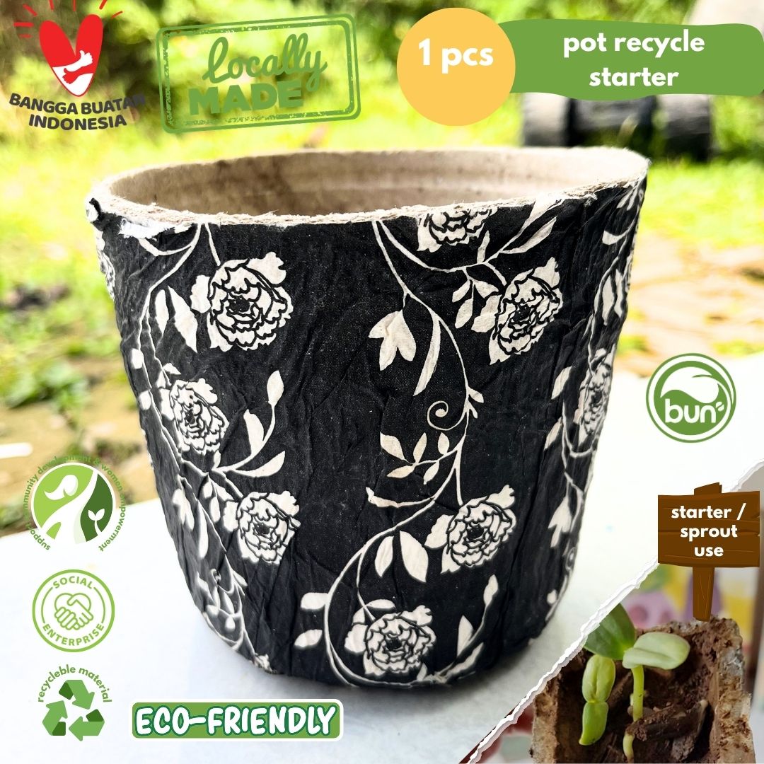 Pot Kertas Daur Ulang Motif