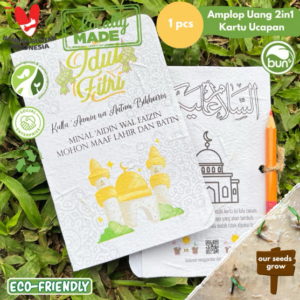 Kartu Ucapan 2in1 dengan Amplop Kertas Benih